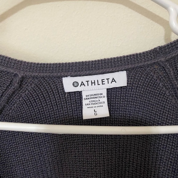 Athleta Purple Hanover Refined V-Neck Sweater Size Large - Picture 5 of 6